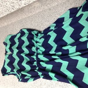 NWT Rue21 Women's S Blue/Aqua Mini Dress Gold